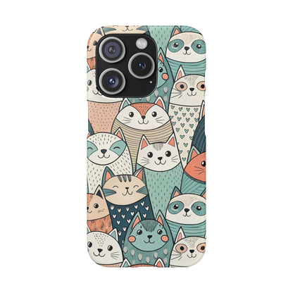 iPhone 15 Pro snap phone case - Group of Cute Animals