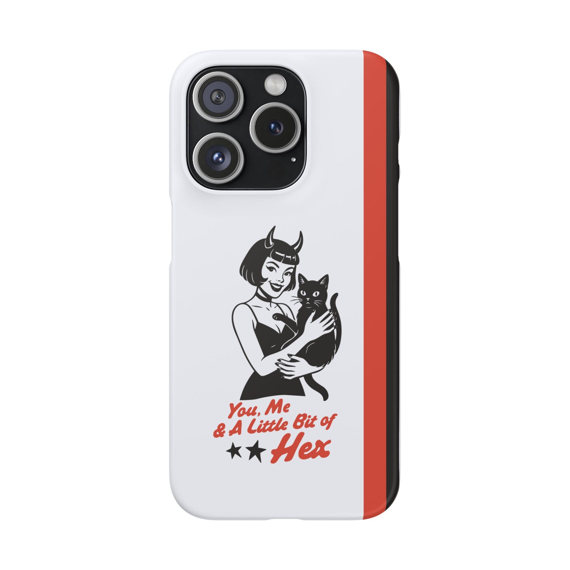 iPhone 15 Pro snap phone case - Lady and a Black Cat