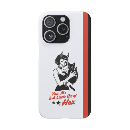 iPhone 15 Pro snap phone case - Lady and a Black Cat