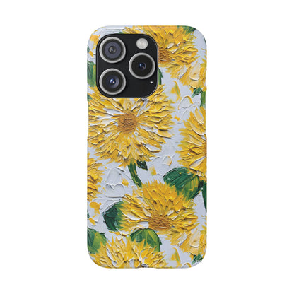 iPhone 15 Pro snap phone case - Oil Painting Sunflower