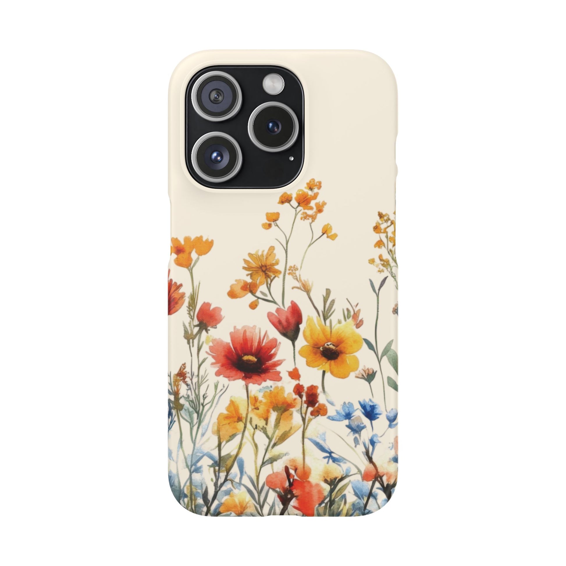 iPhone 15 Pro snap phone case - Watercolour Blossom