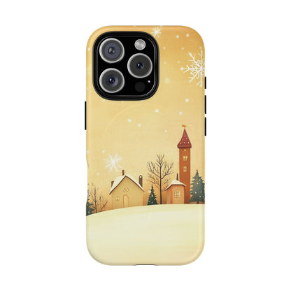 iPhone 16 Pro magsafe phone case - Charming Winter Village