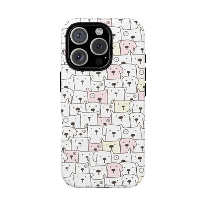 iPhone 16 Pro magsafe phone case - Cute Yellow Pink Dogs Drawing