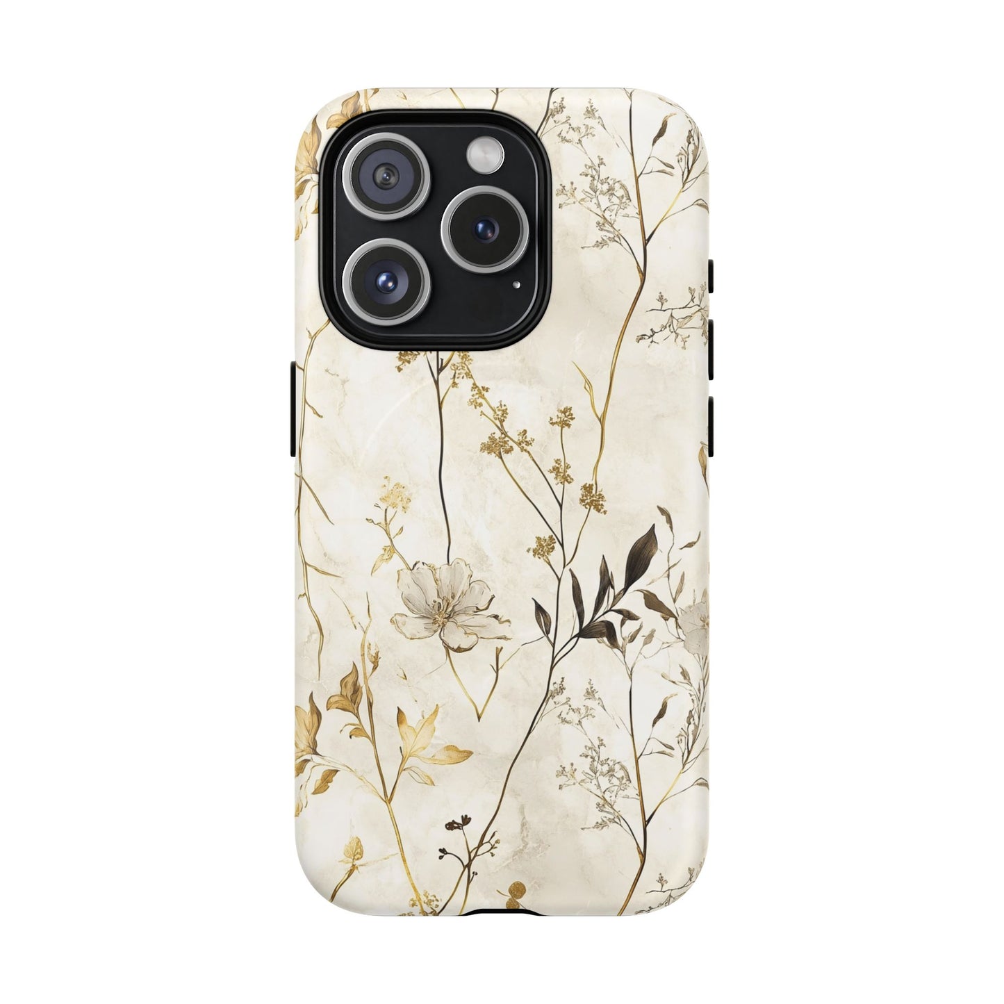 iPhone 16 Pro magsafe phone case - Flowers Marble