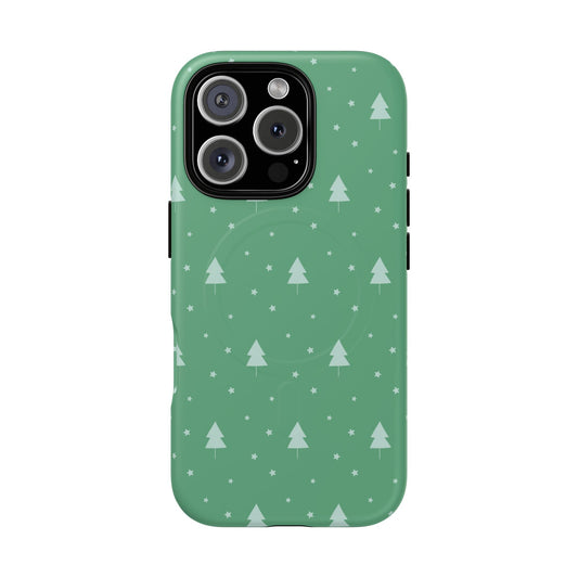 iPhone 16 Pro magsafe phone case - Retro Christmas Tree Pattern