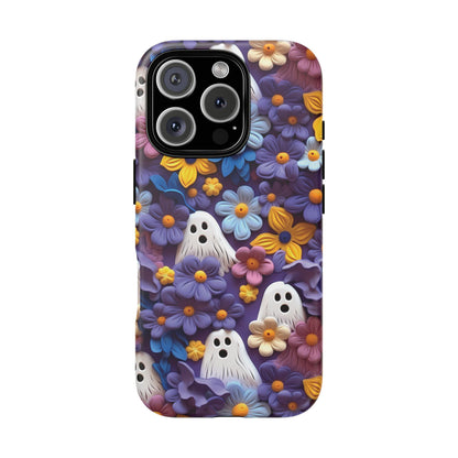 iPhone 16 Pro phone case - Clay Flowers & Ghosts