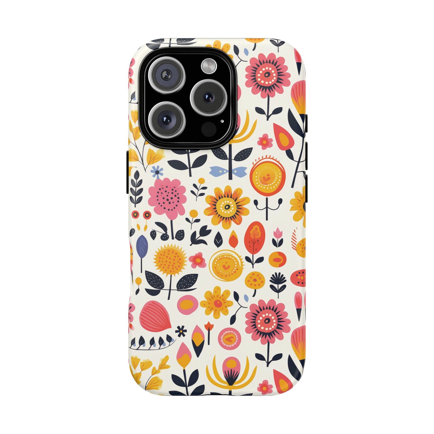 iPhone 16 Pro phone case - Colourful Floral Pattern
