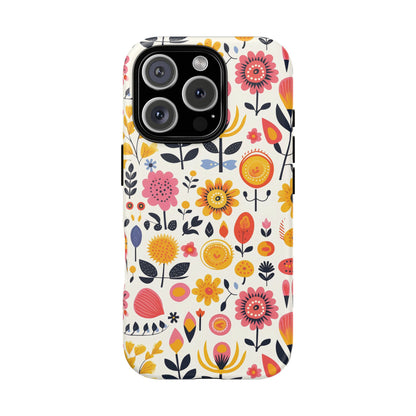 iPhone 16 Pro phone case - Colourful Floral Pattern