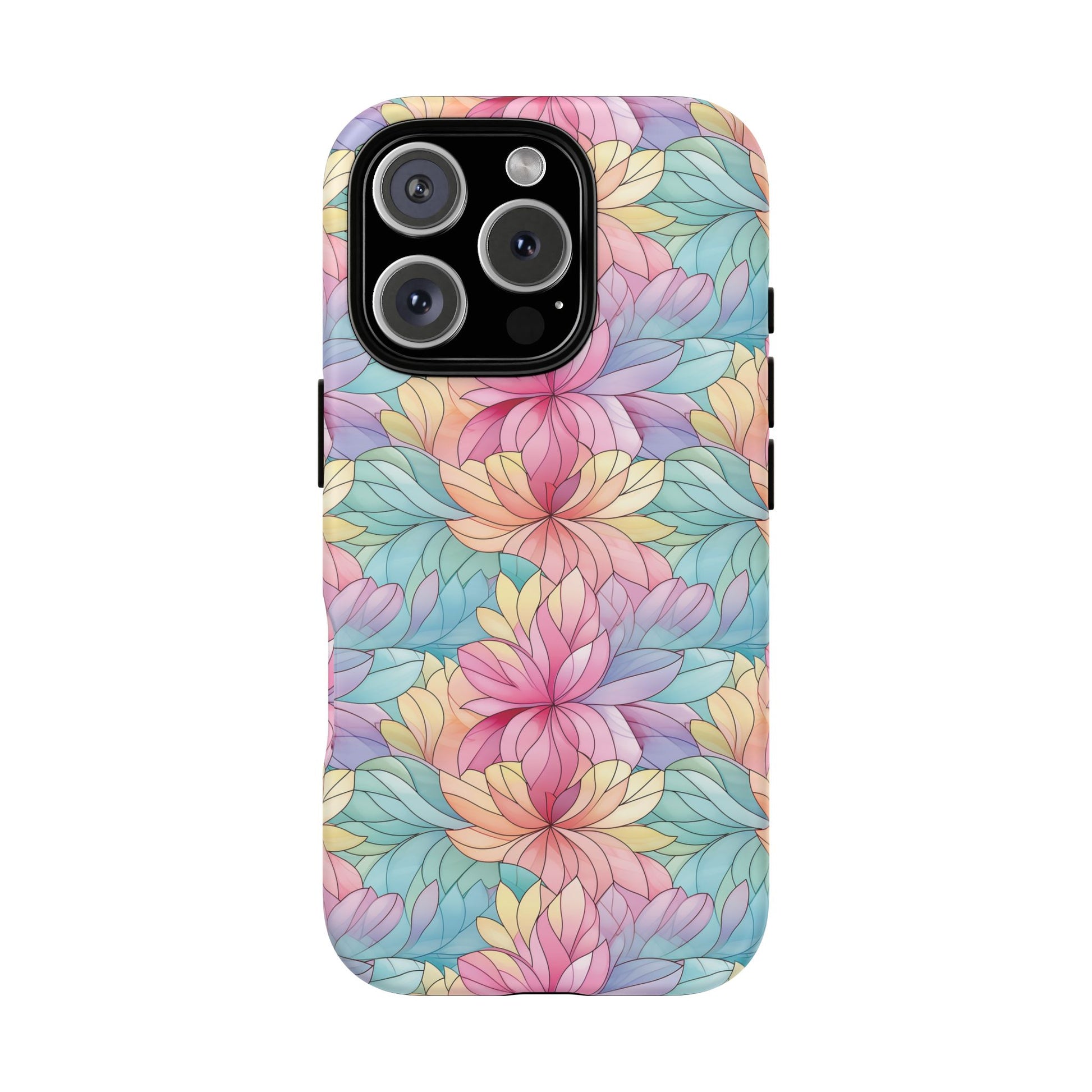 iPhone 16 Pro phone case - Colourful Flower Stained Glass
