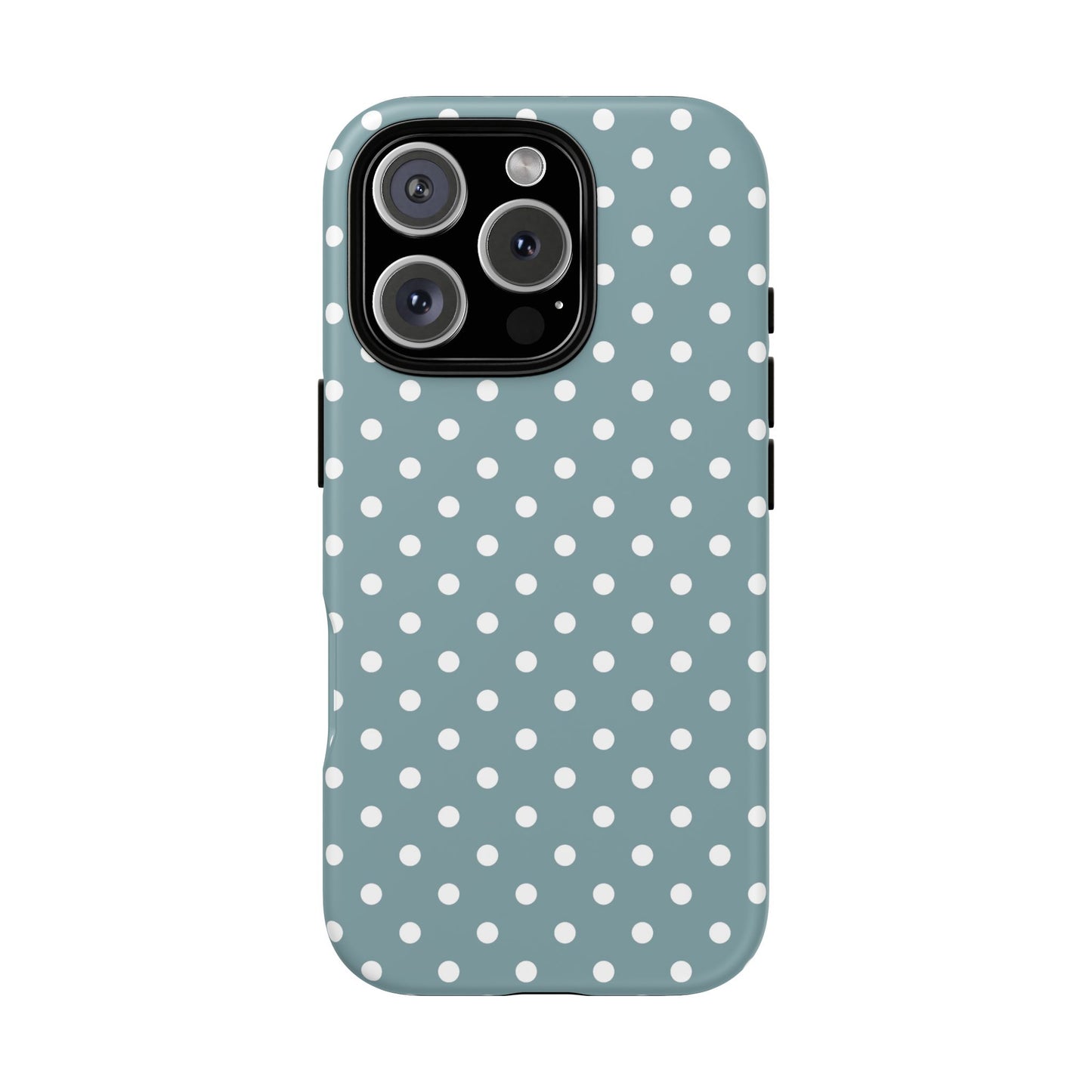 iPhone 16 Pro phone case - Dusty Blue Poka