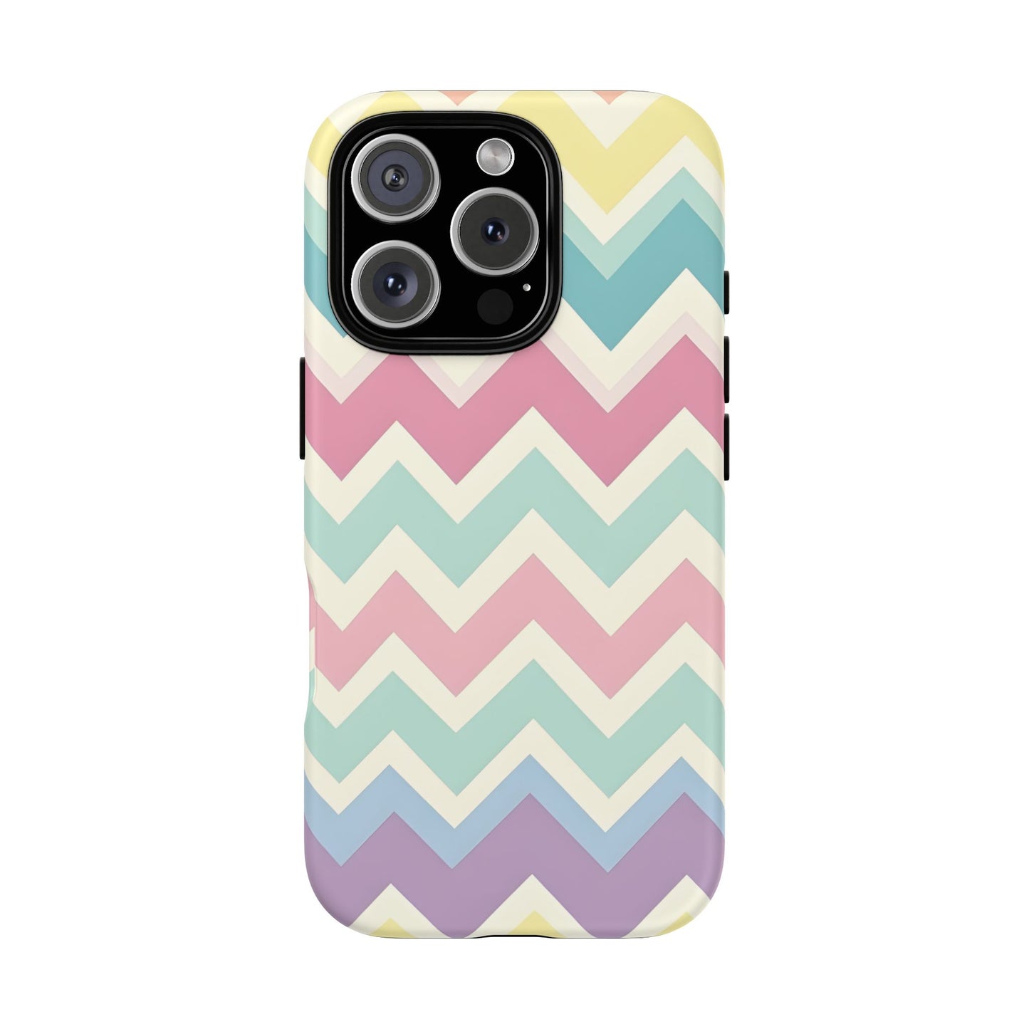 iPhone 16 Pro phone case - Pastel Chevron Pattern