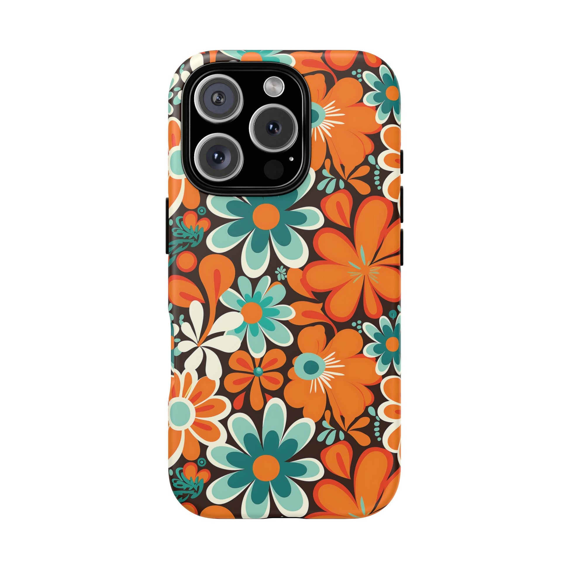 iPhone 16 Pro phone case - Retro Groovy Floral