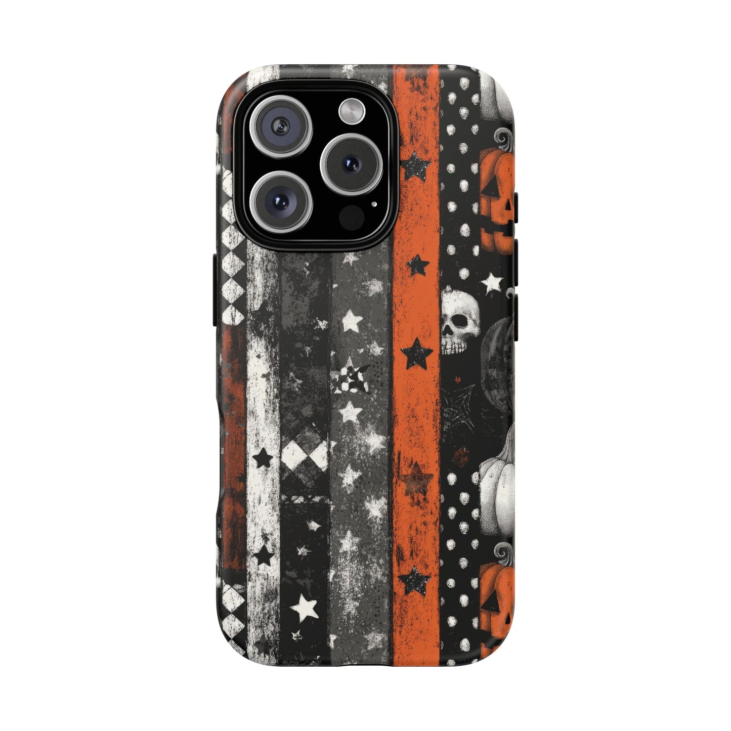 iPhone 16 Pro phone case - 
Vintage Collage Pumpkin Skull Pattern