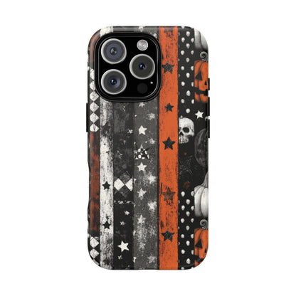 iPhone 16 Pro phone case - 
Vintage Collage Pumpkin Skull Pattern