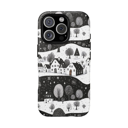 iPhone 16 Pro phone case - Winter Village Night