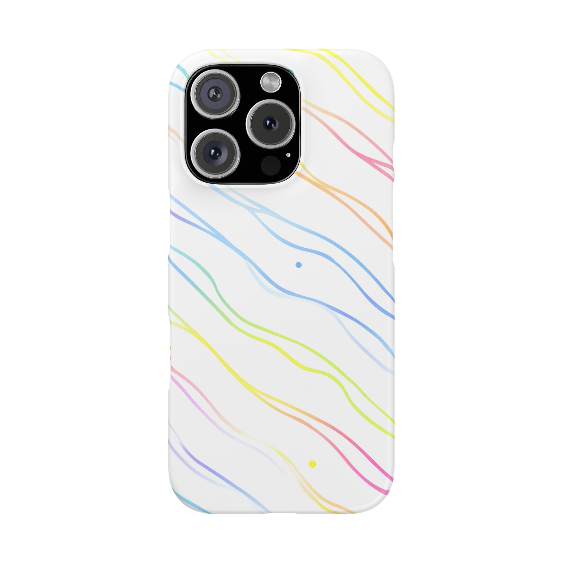 iPhone 16 Pro snap phone case - Colourful Curved Lines