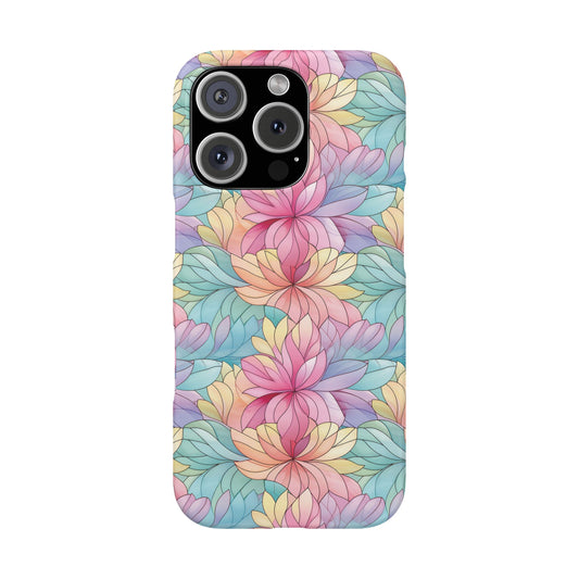 iPhone 16 Pro snap phone case - Colourful Flower Stained Glass