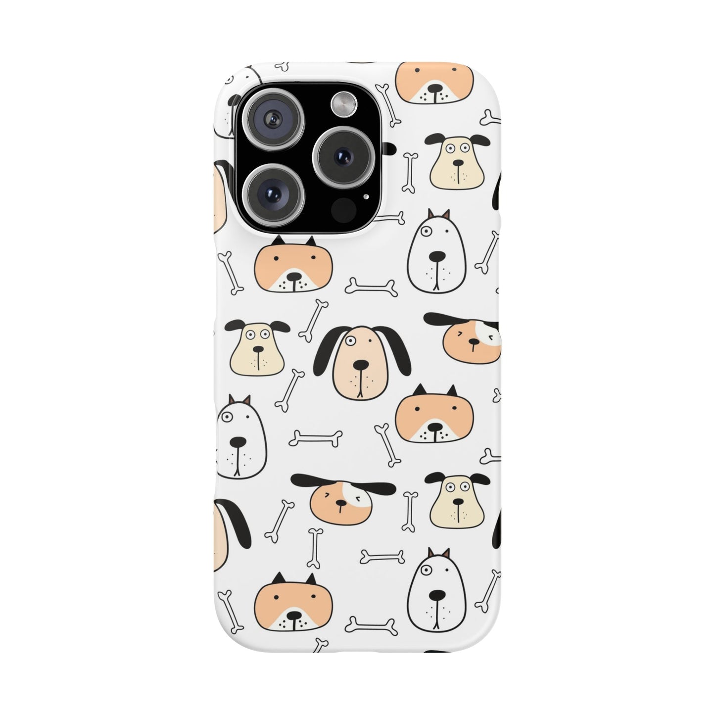 iPhone 16 Pro snap phone case - Cute Dogs and Bones
