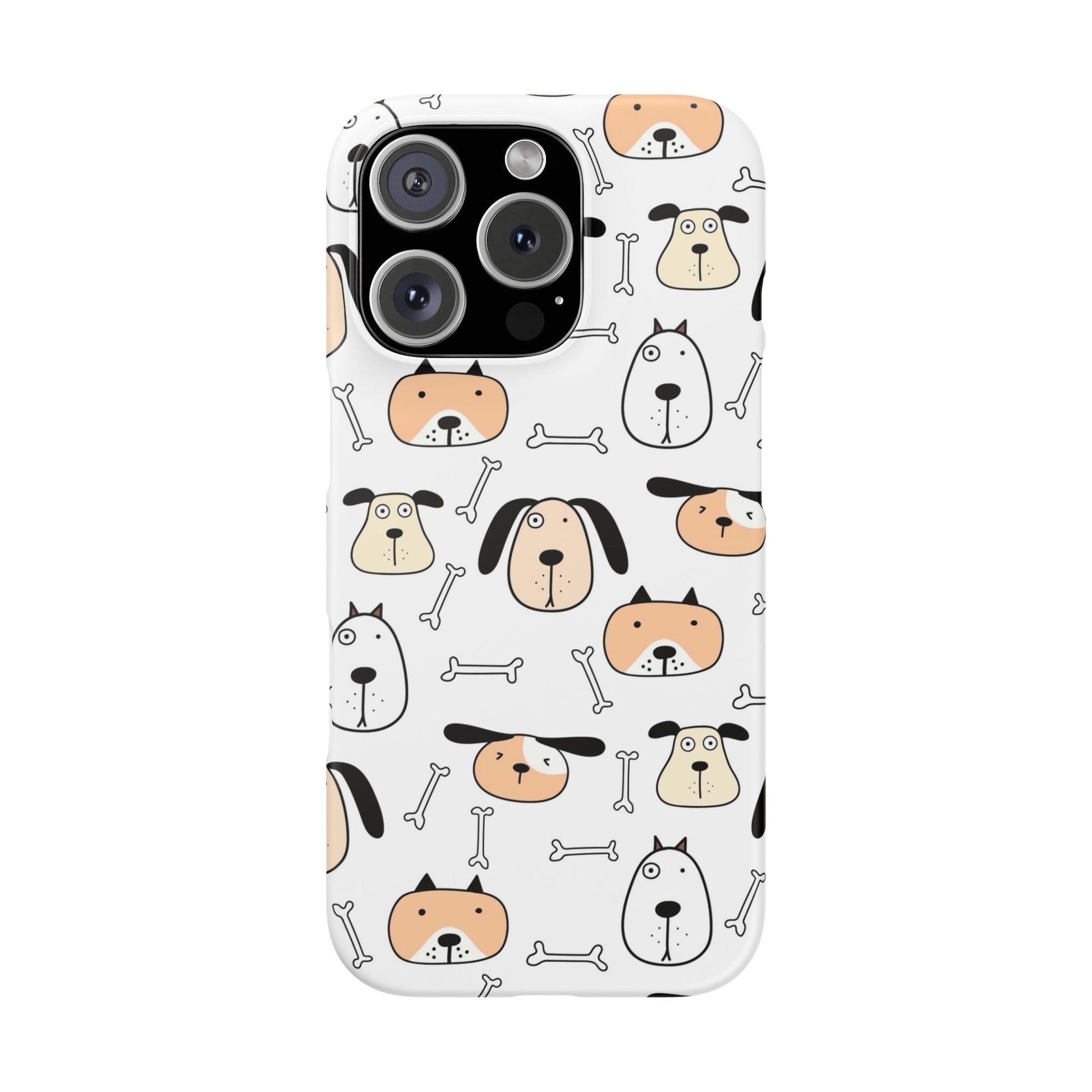 iPhone 16 Pro snap phone case - Cute Dogs and Bones