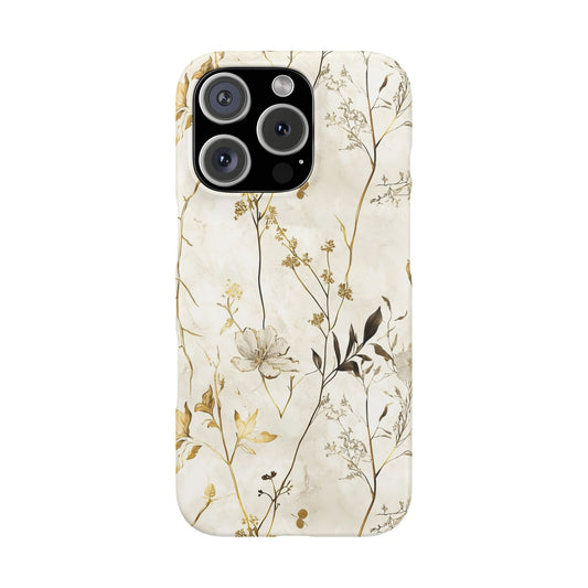 iPhone 16 Pro snap phone case - Flowers Marble