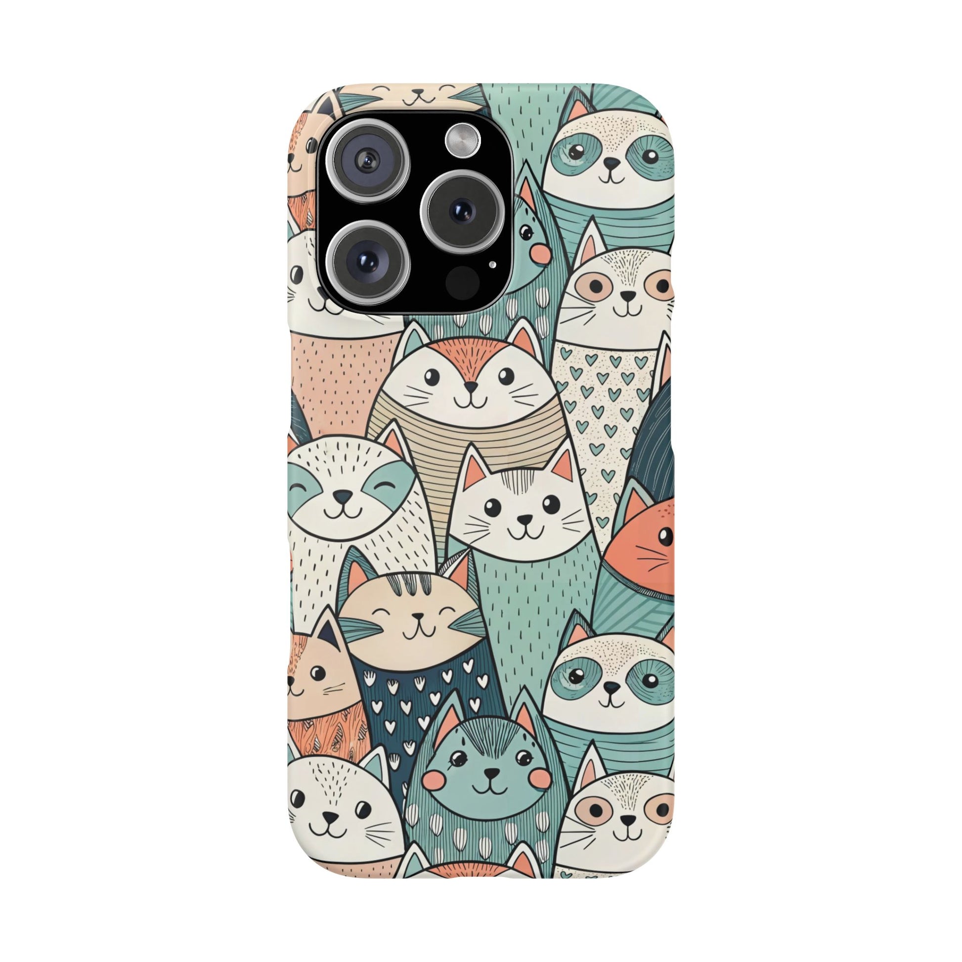 iPhone 16 Pro snap phone case - Group of Cute Animals