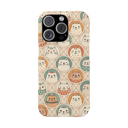 iPhone 16 Pro snap phone case - Kawaii Cats
