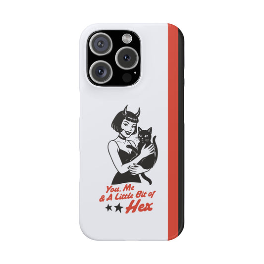 iPhone 16 Pro snap phone case - Lady and a Black Cat