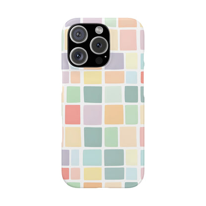 iPhone 16 Pro snap phone case - Pastel Blocks