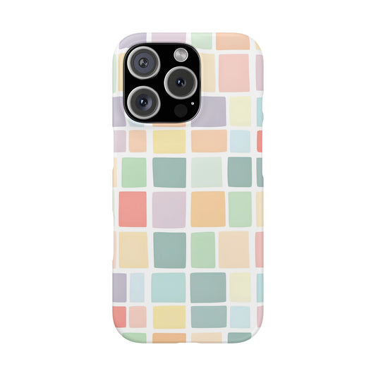 iPhone 16 Pro snap phone case - Pastel Blocks