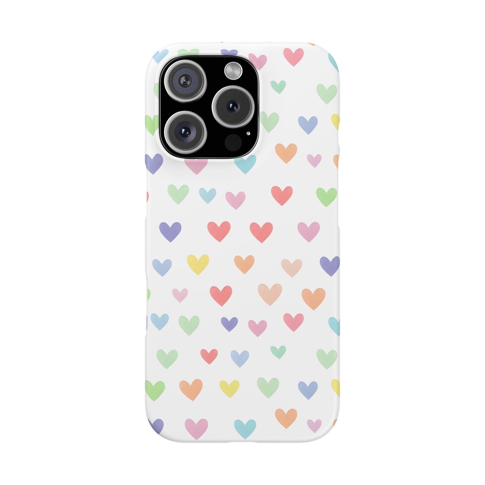 iPhone 16 Pro snap phone case - Pastel Heart Shapes Pattern