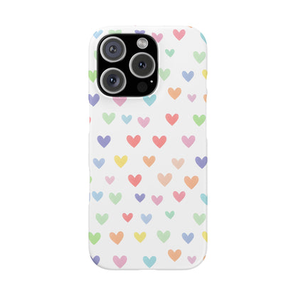 iPhone 16 Pro snap phone case - Pastel Heart Shapes Pattern