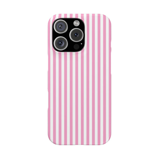 iPhone 16 Pro snap phone case - Pink Stripes