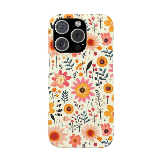 iPhone 16 Pro snap phone case - Playful Bloom Motif
