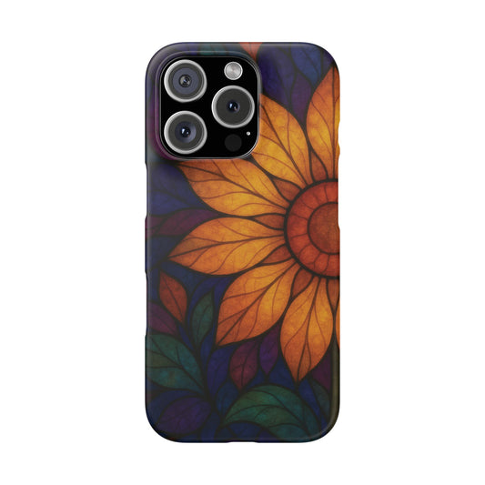 iPhone 16 Pro snap phone case - Sunflower Stained Glass