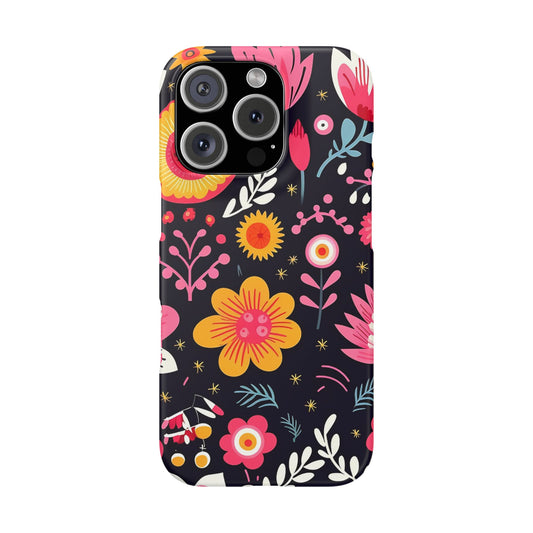 iPhone 16 Pro snap phone case - Vibrant Botanical