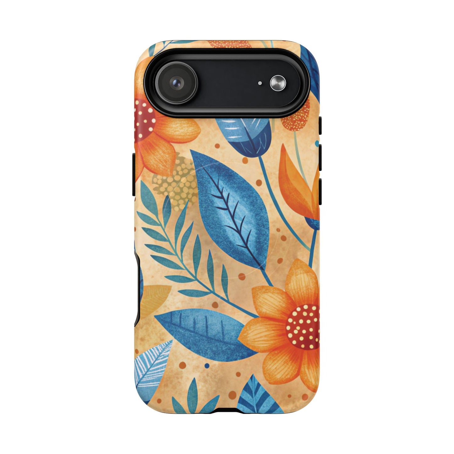 iPhone 17 Air magsafe phone case - Orange Blue Floral