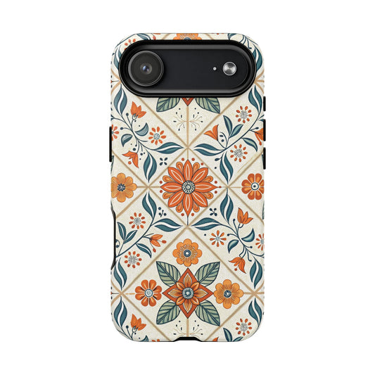 iPhone 17 Air magsafe phone case - Tiles Floral Pattern