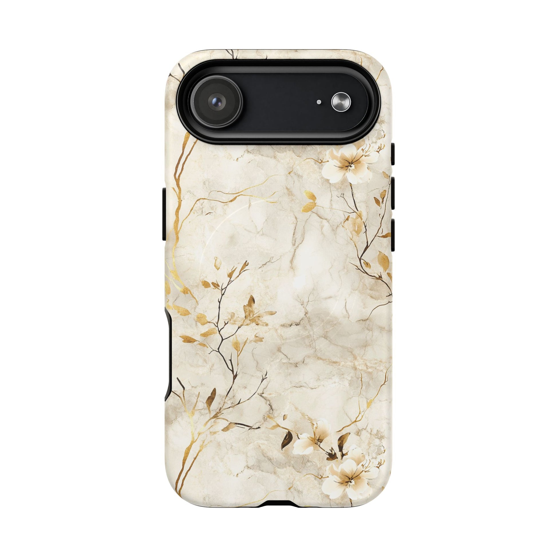 iPhone 17 Air magsafe phone case - White Flora Marble