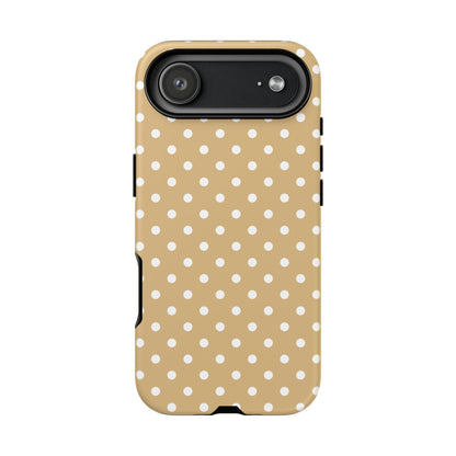iPhone 17 Air phone case - Latte Polka Dot