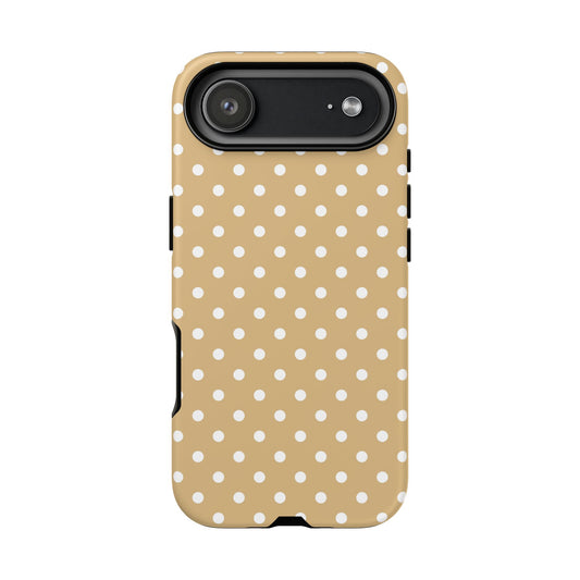 iPhone 17 Air phone case - Latte Polka Dot