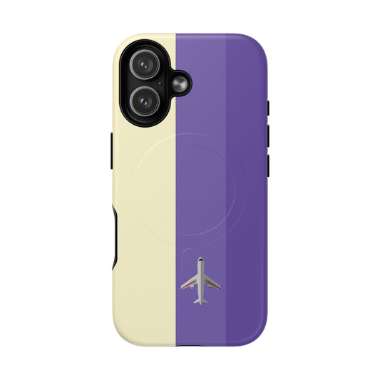 Minimalist airplane iPhone 17 phone cover with built in magnets for accessories