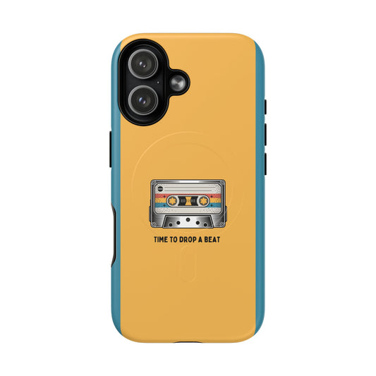 iPhone 17 retro art phone case with integrated MagSafe magnetic ring