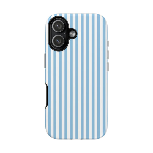 iPhone 17 Ocean Stripe tough case with vibrant blue and white vertical stripes