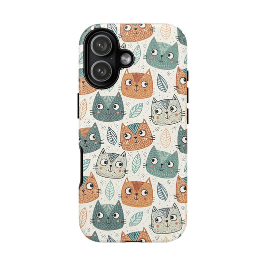 The Peek a Purr tough case in matte finish with a minimalist cat face design