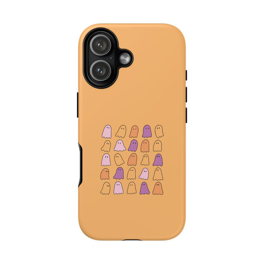 Playful Ghost iPhone 17 tough case in matte finish with a cute floating ghost pattern