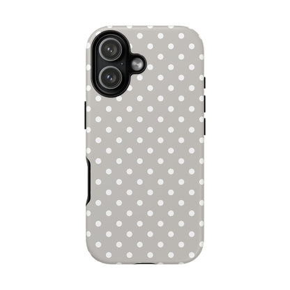 iPhone 17 phone case - Grey Colour Polka Dots