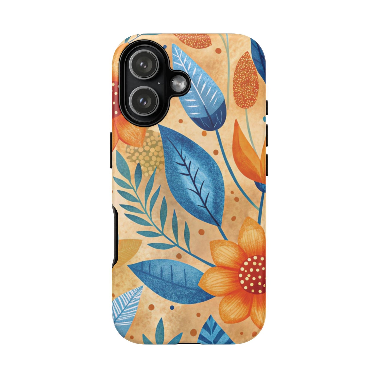 iPhone 17 phone case - Orange Blue Floral