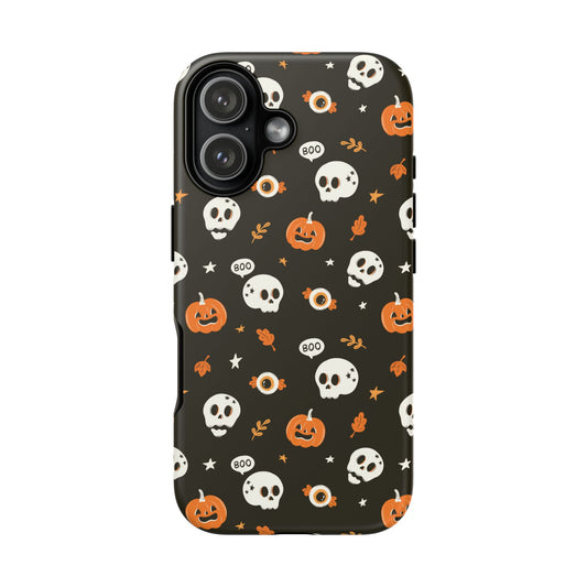 iPhone 17 Pumpkins Skulls & Squash tough case with an autumn harvest pattern