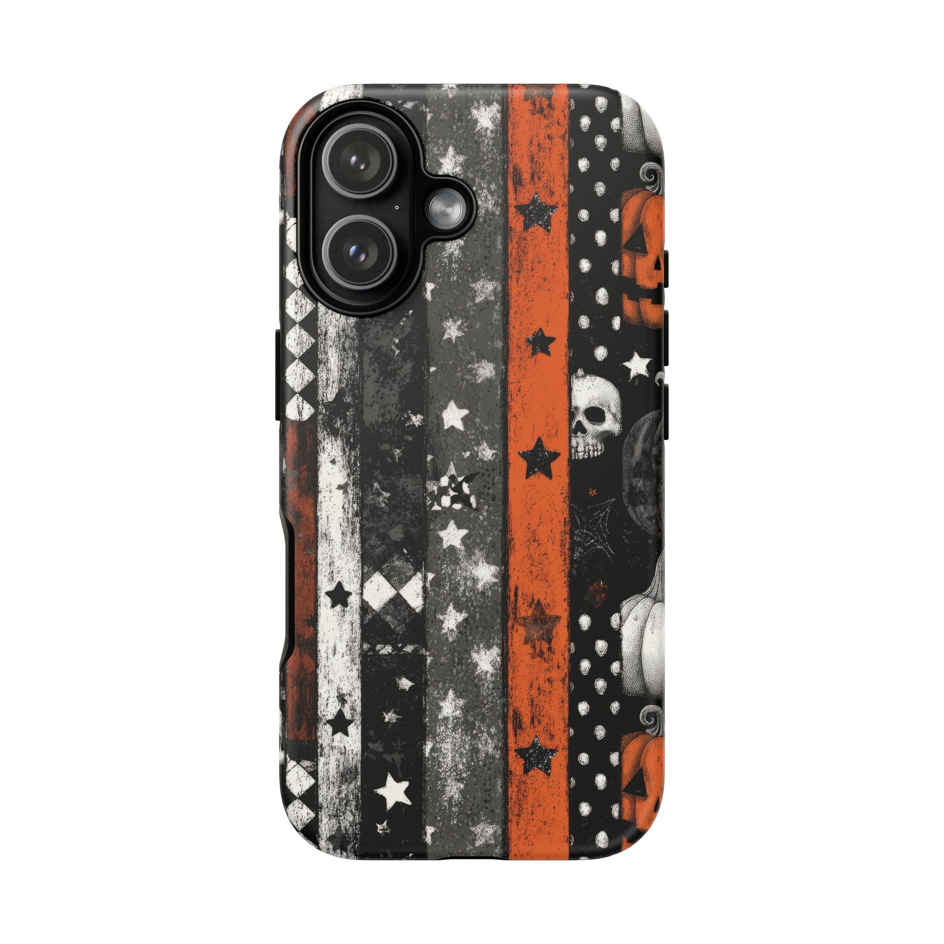 iPhone 17 phone case - Vintage Collage Pumpkin Skull Pattern