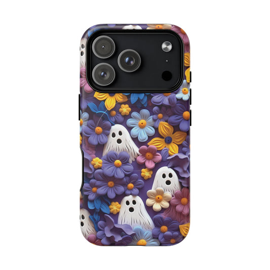 iPhone 17 Pro magsafe phone case - Clay Flowers & Ghosts